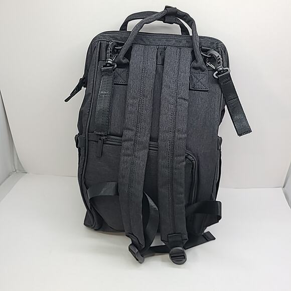 Delaney Lane Durable Stylish Baby Travel Diaper Bag Backpack Black Charcoal 16" - Picture 3 of 6